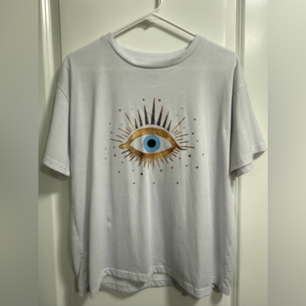 White T-Shirt with Eye Design